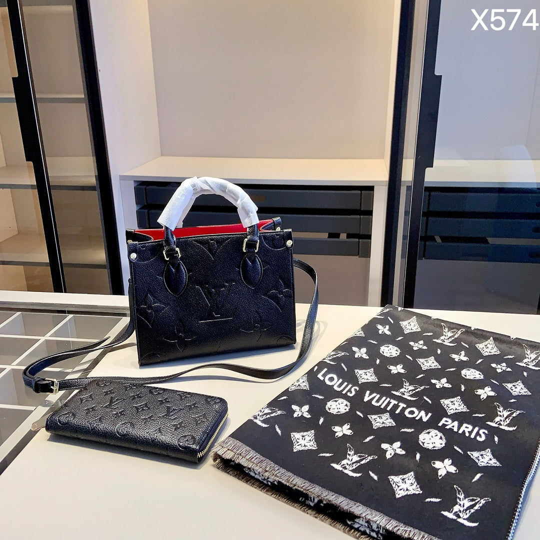 【ルイ・ヴィトン】3点セット☆オン・ザ・ゴーPMトートバッグ|最新財布&スカーフ付き♪春のお出かけに最適な組み合わせ!