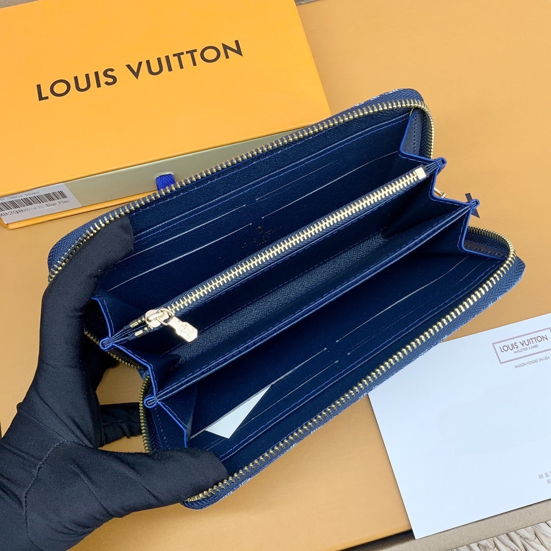 【ルイヴィトン】大人気◆長財布 ジッピーウォレット デニム素材 M82958